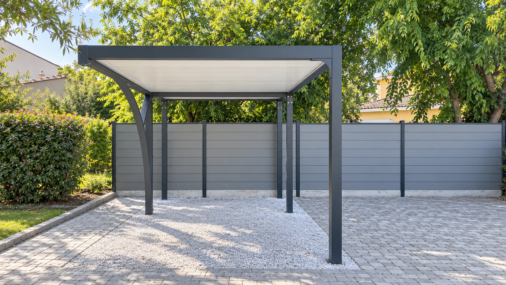 Carport avec poteau déporté