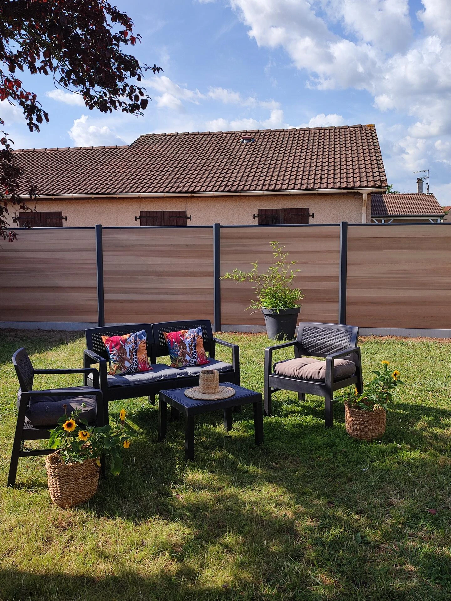 Clôture composite DoMaStyl' Effet bois Red Cedar