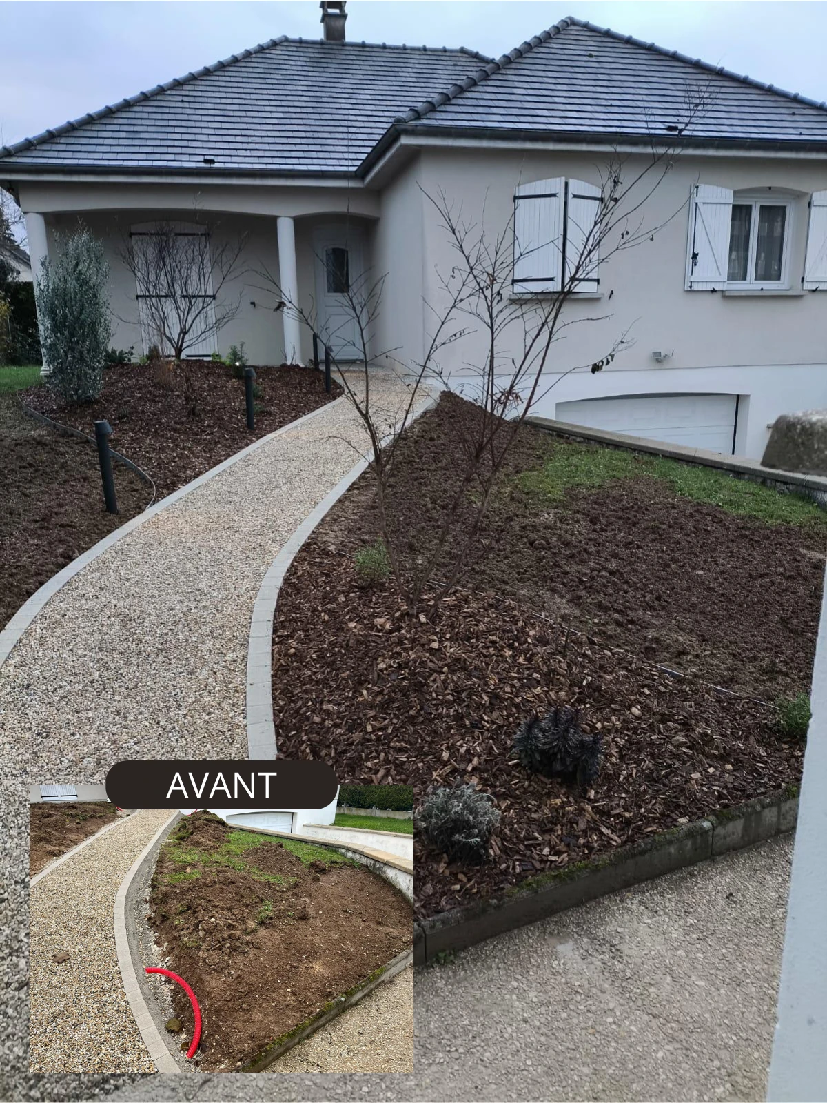 Création paysagère avec éclairage