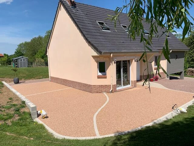 Terrasse en Hydrostar et Pavés La Couture