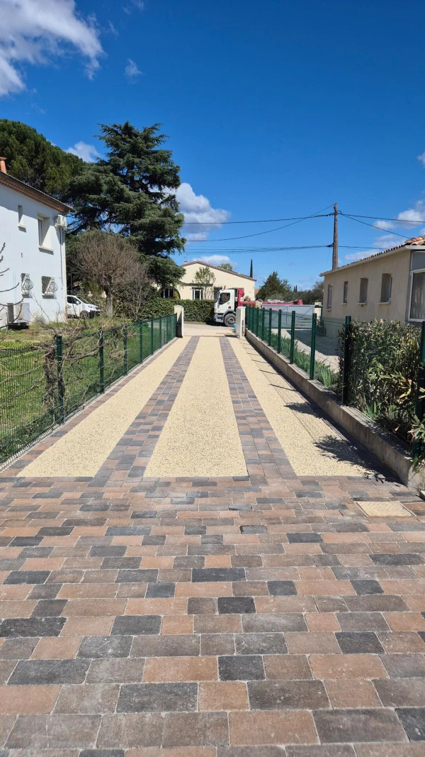 Allée en pavage Marjolaine et Alvéostar