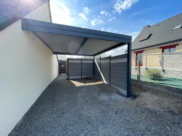 Carport DoMaAbri'Plus + clôture DoMaStyl'