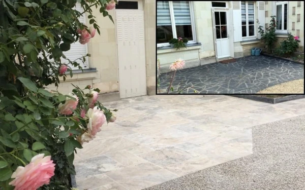 Entrée de maison en dallage