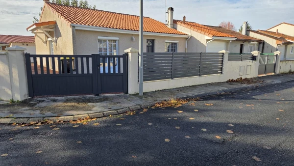 Portail Classic' Indre et Clôture Bollen'Easy sur muret