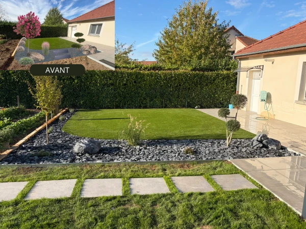 Pose DM Green avec aménagement d'un massif