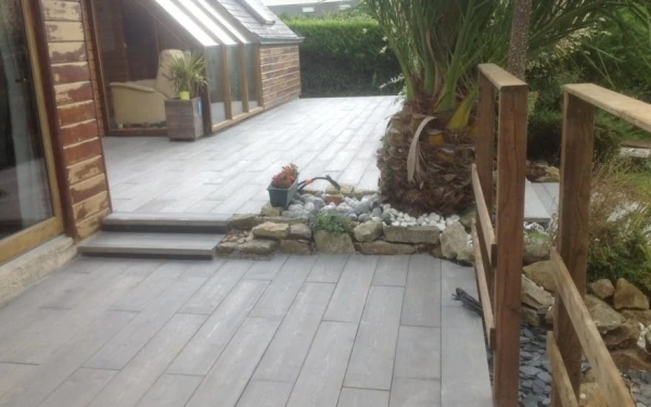 Terrasse en dallage