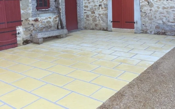Terrasse en dallage