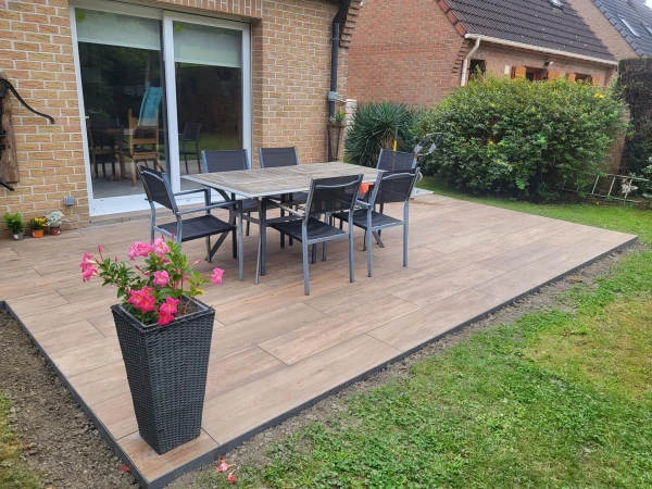 Terrasse en dallage sur plots