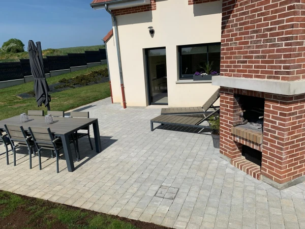 Terrasse en pavage dallage