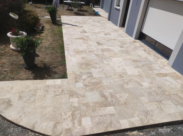 Terrasse en pavage dallage