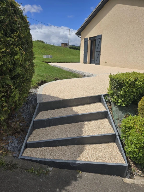 Terrasse Hydrostar Dune - Escalier ardoise Hydrostar - Dalle sur plot